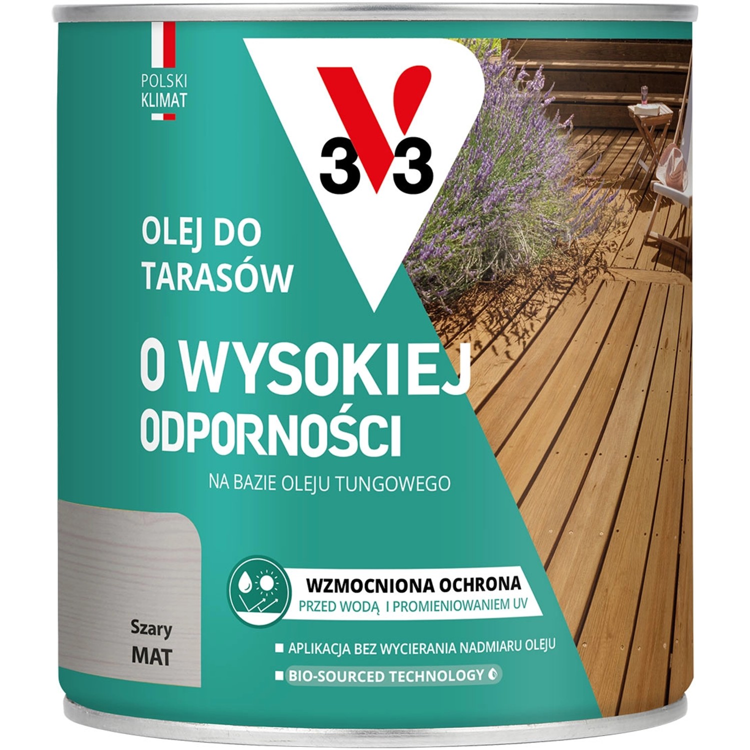 V33 Olej do tarasów szary 0,75L