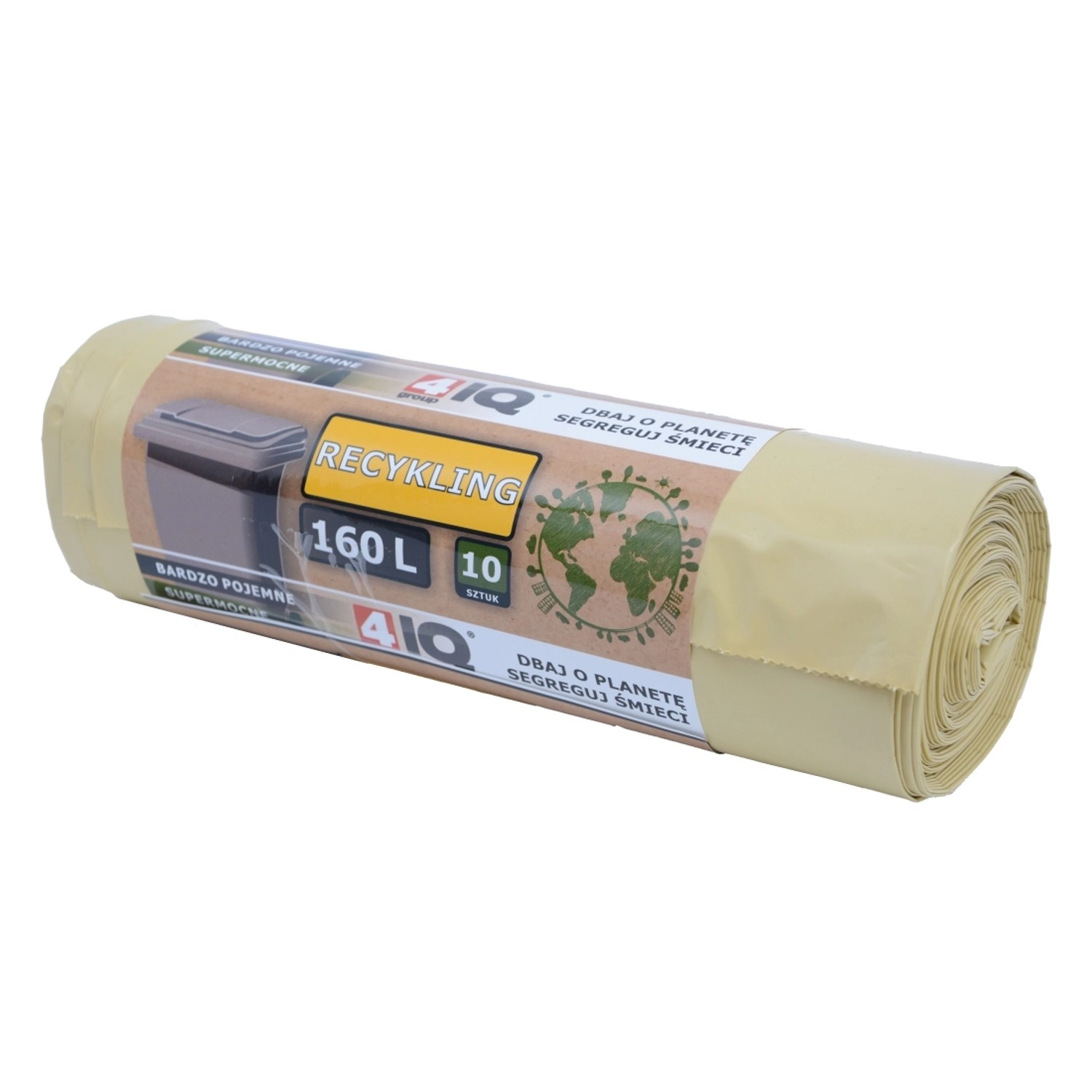 4IQ Worki do recyclingu żółte 160 L - 10 szt.