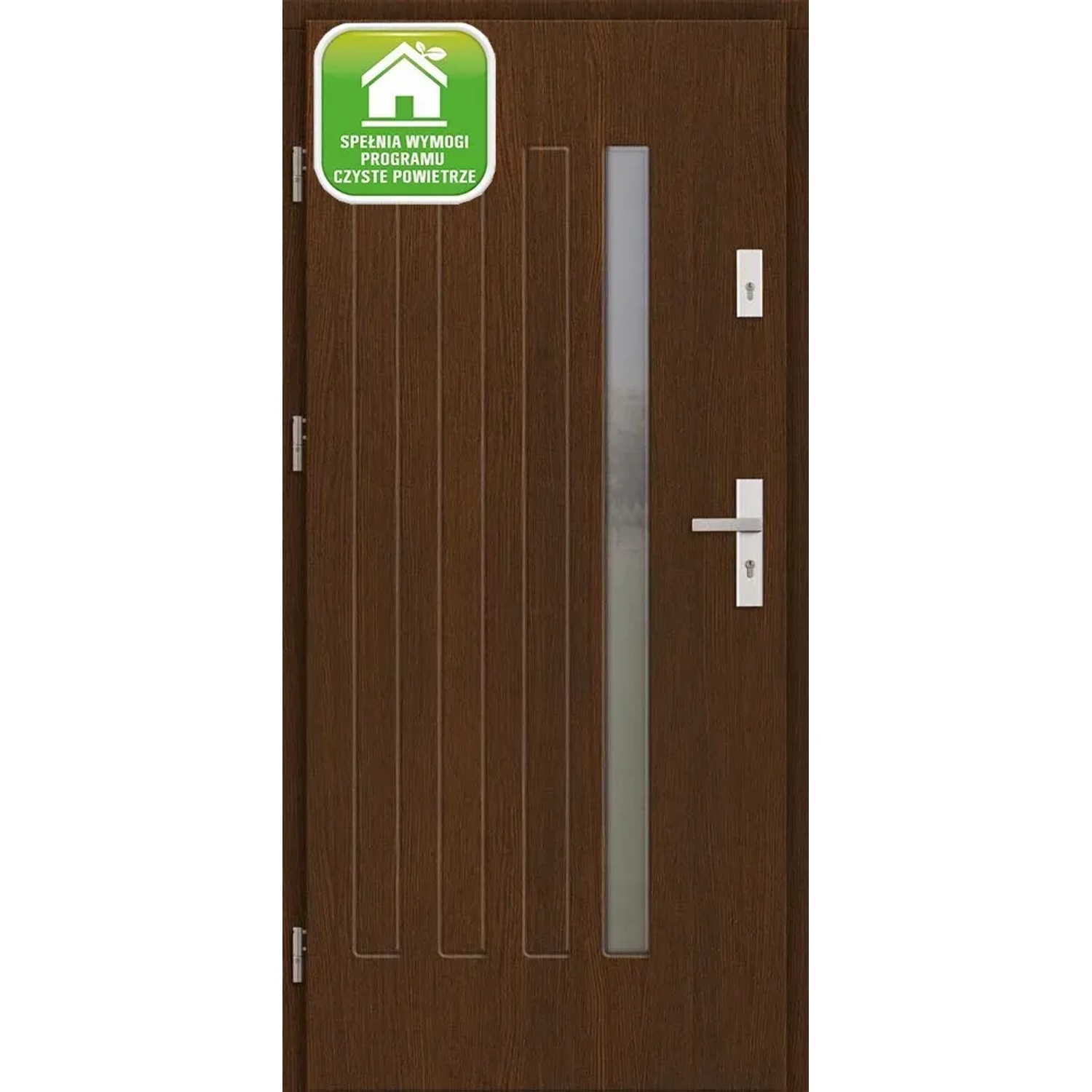 El Prema Drzwi zewnętrzne drewniane Plati ciemny dąb 90L