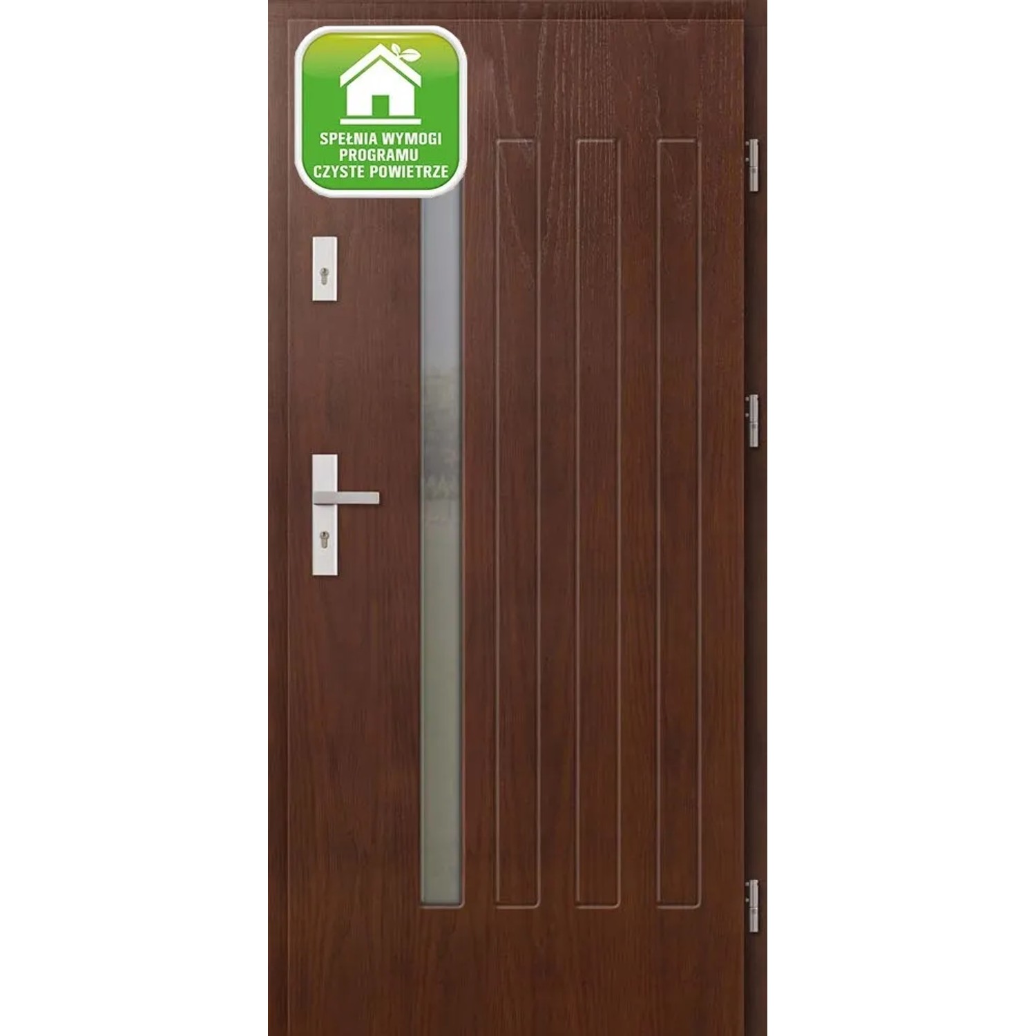 El Prema Drzwi zewnętrzne drewniane Plati orzech 90P