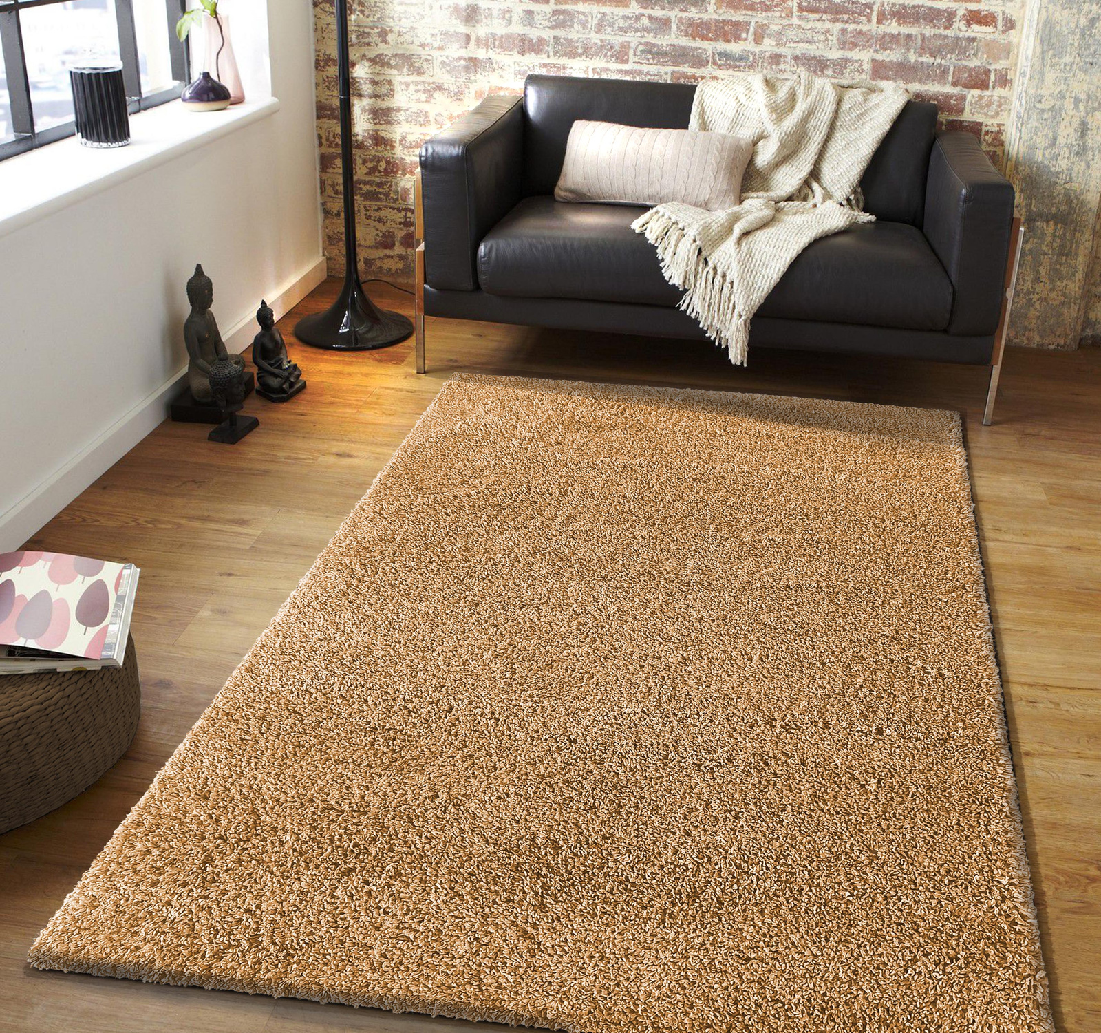 Dywan nowoczesny mięciutki Santo - typu Shaggy - musztardowy