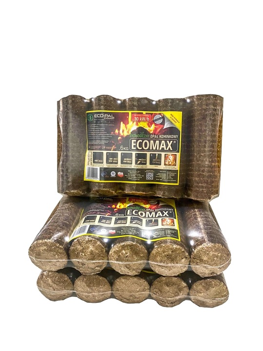 Brykiet do Kominka Dębowo Bukowy Drewno Opał Domowy 6 kg ECOMAX