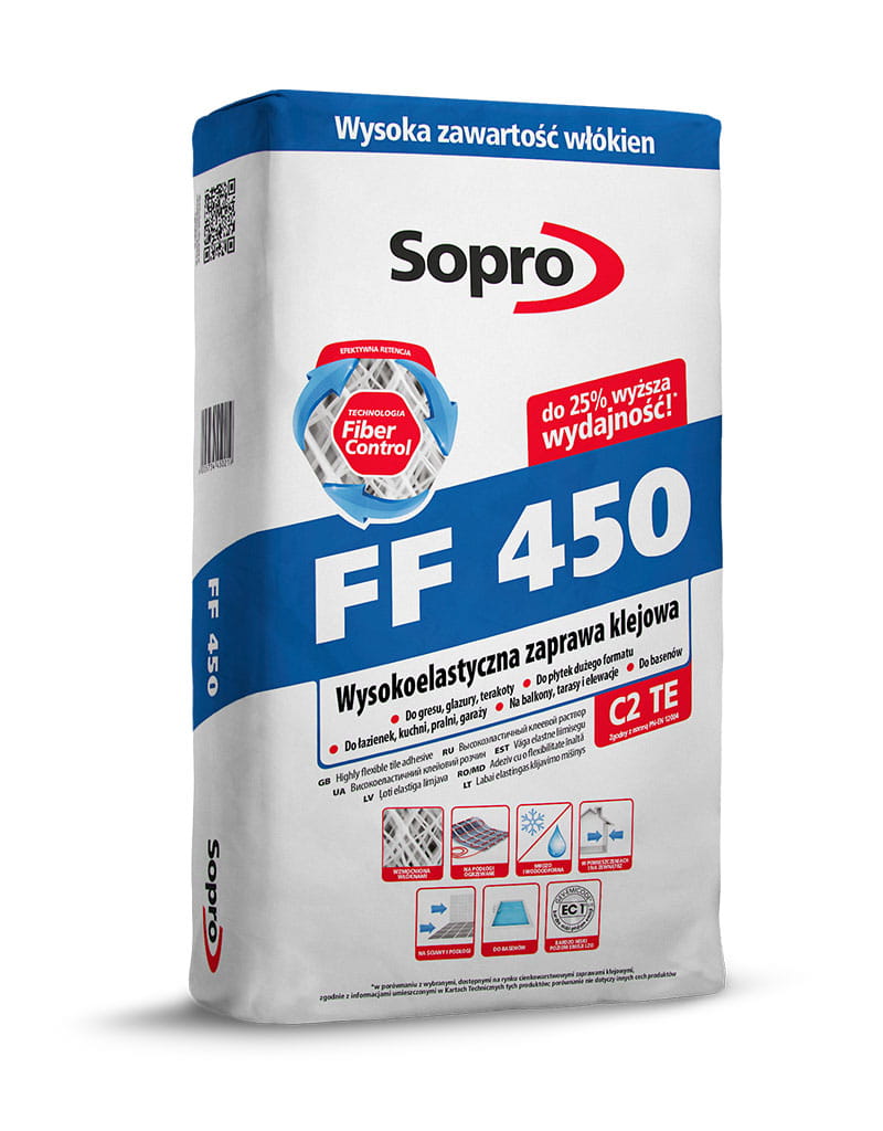 SOPRO KLEJ DO PŁYTEK FF450 WYSOKOELASTYCZNY 25kg