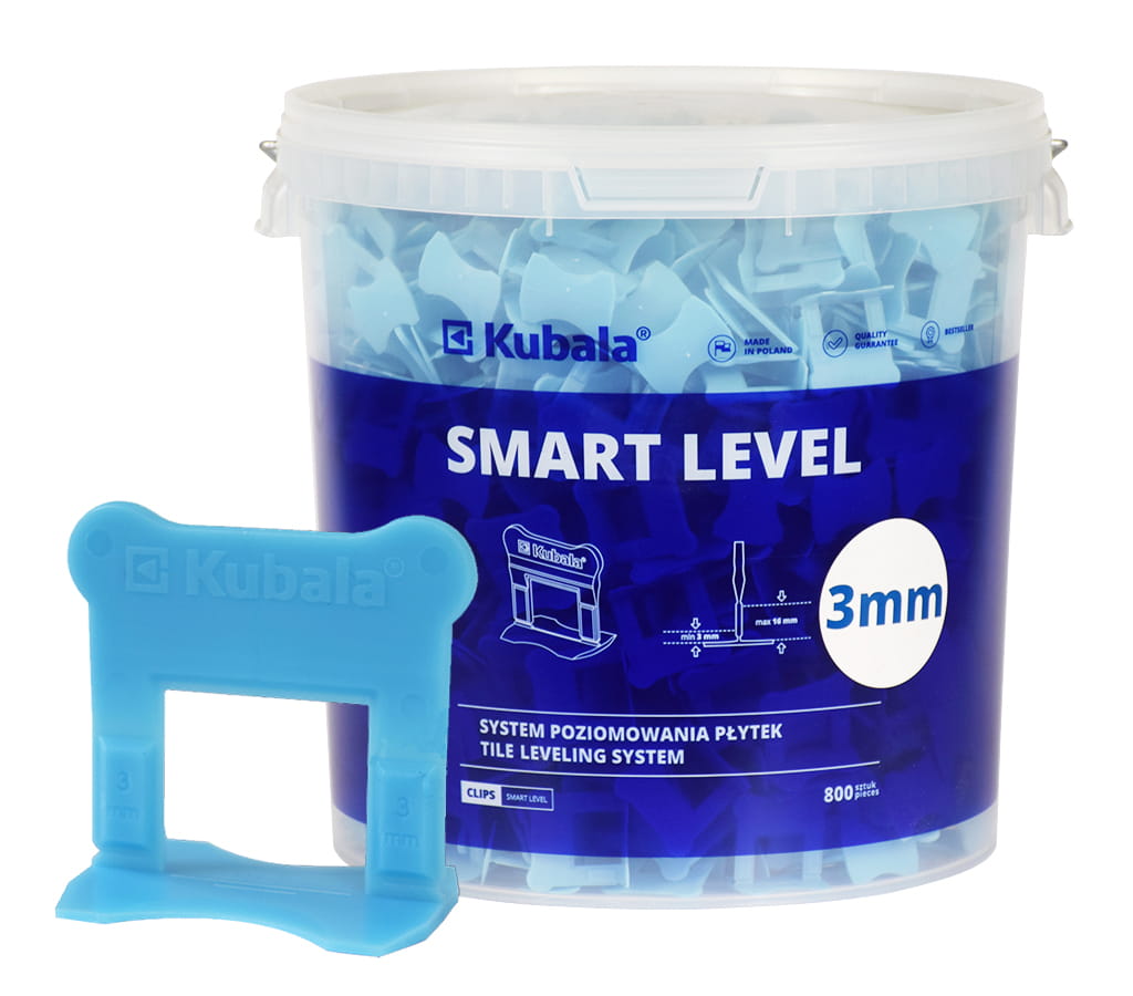 KUBALA KLIPSY 3MM SMART LEVEL (1887) 800SZT Z PROFESJONALNYM WIADREM 20L