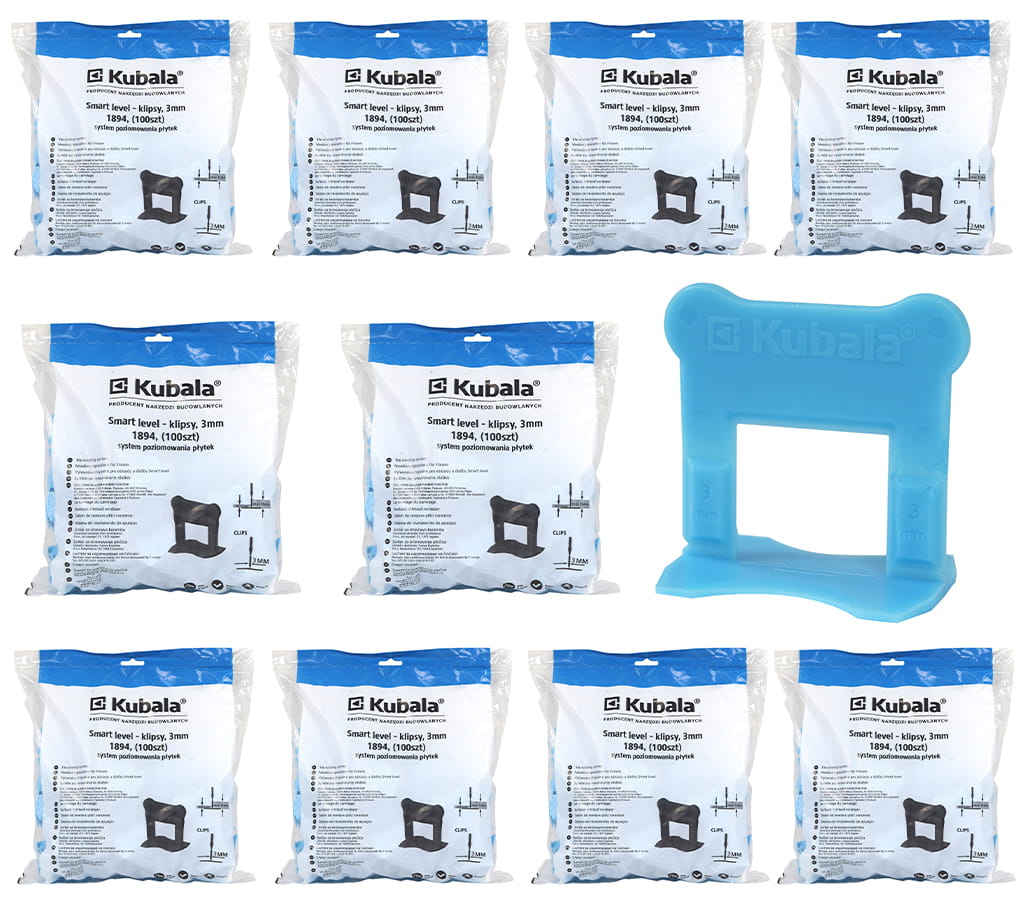 KUBALA KLIPSY DO SYSTEMU POZIOMOWANIA 3MM 1000 SZT