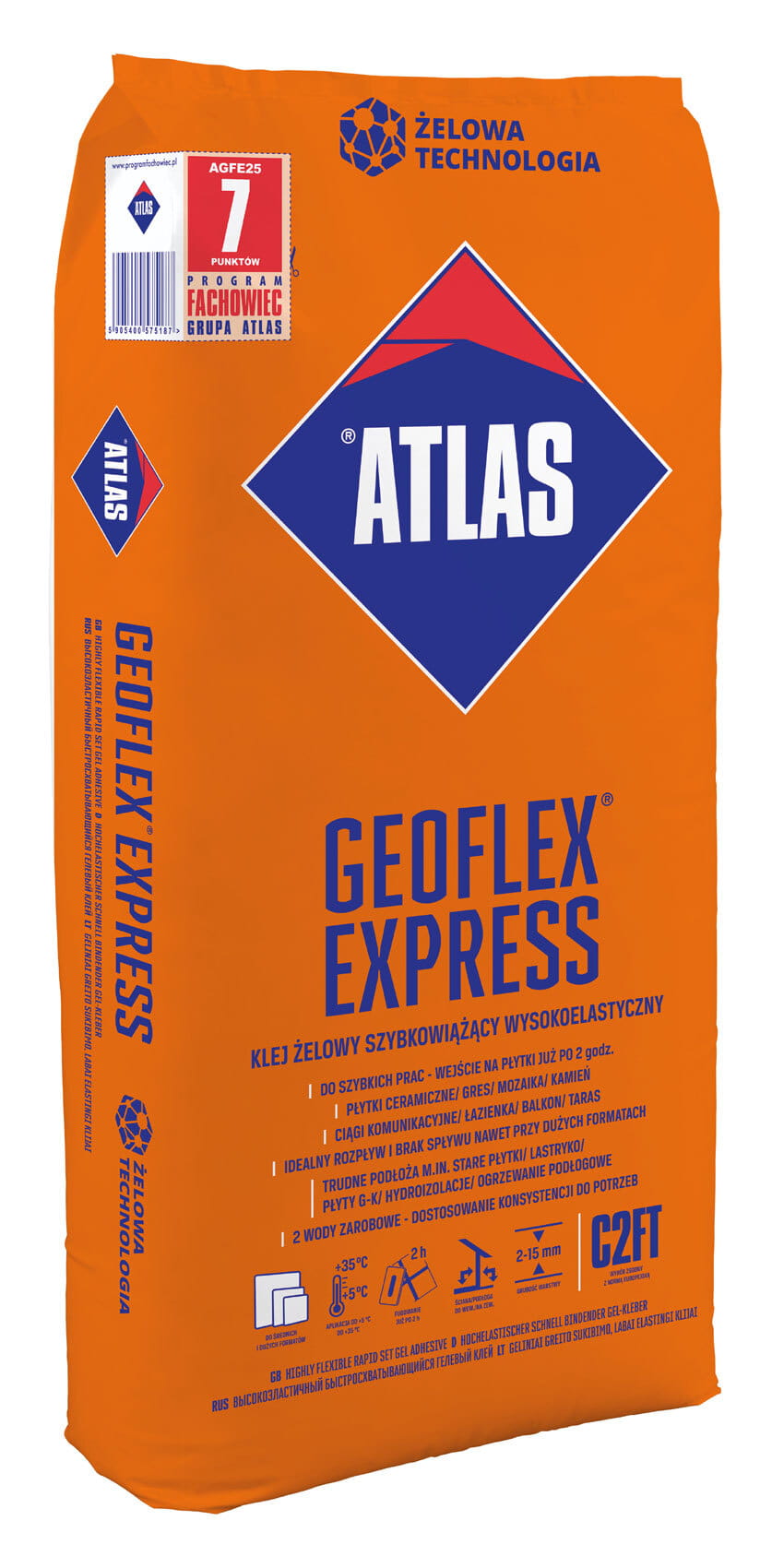 ATLAS GEOFLEX EXPRESS KLEJ DO PŁYTEK ŻELOWY 25 KG