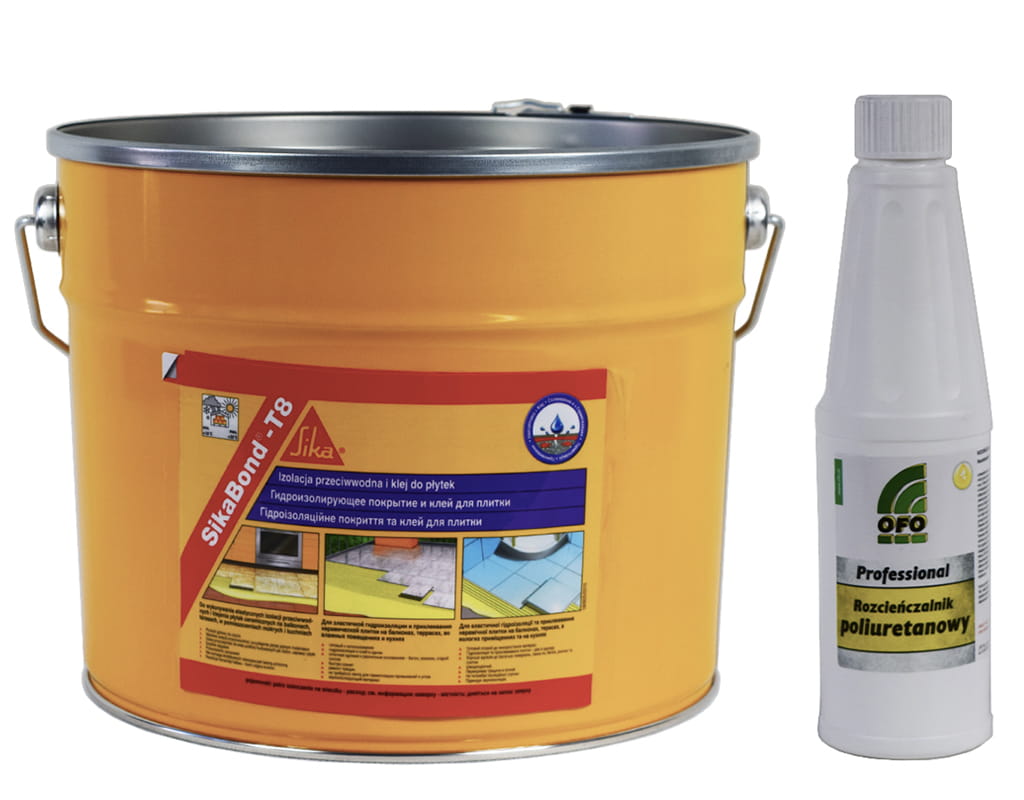 SIKABOND T8 10L + ROZPUSZCZALNIK GRATIS TRWALE ELASTYCZNY MATERIAŁ DO KLEJENIA PŁYTEK