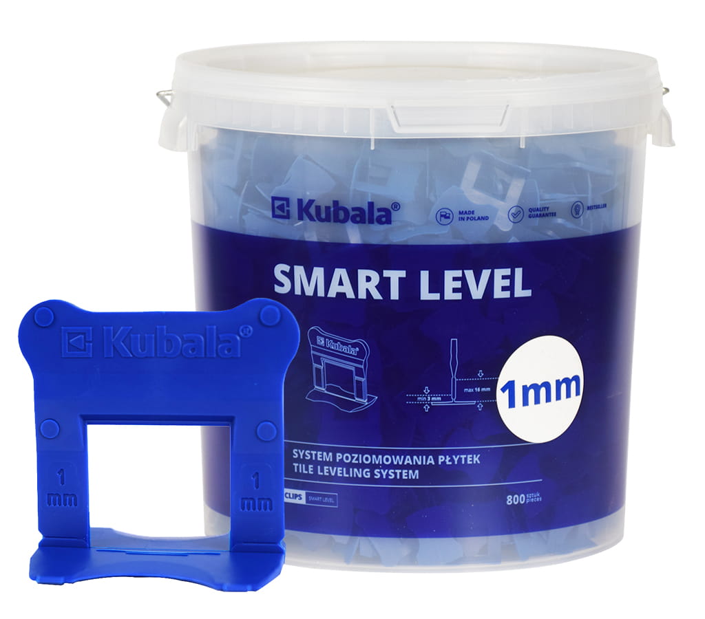 KUBALA KLIPSY 1MM SMART LEVEL (1885) 800SZT Z PROFESJONALNYM WIADREM 20L