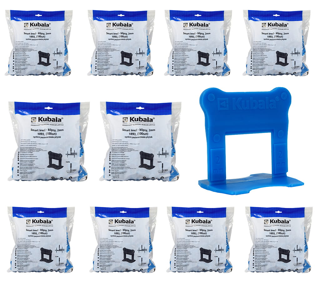 KUBALA KLIPSY DO SYSTEMU POZIOMOWANIA 2MM 1000 SZT (1893)