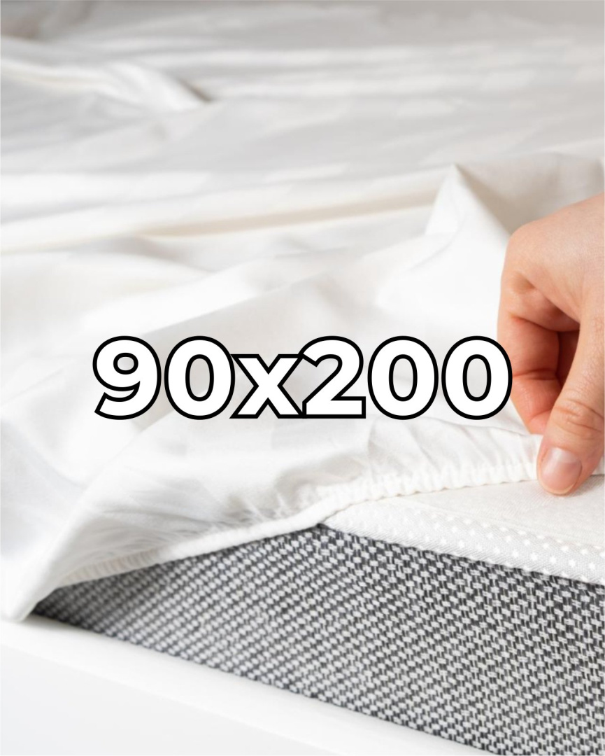 Płócienne prześcieradło hotelowe z gumką 90x200 cm, 100% bawełna 150g