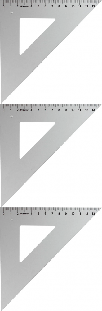 3x Ekierka aluminiowa Leniar 45°, 13.5cm, metalowa