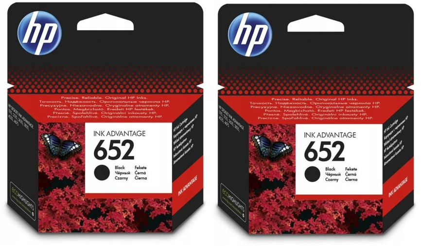 2x Tusz Hp 652 (F6V25AE), 360 stron, black (czarny)