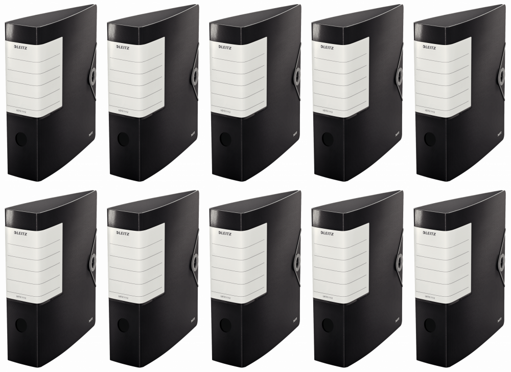 10x Segregator A4 Leitz Solid 180°, 82mm, do 500 kartek, czarny