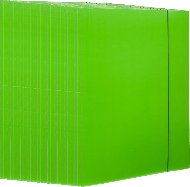 25x Teczka z gumką Barbara, A4, klejona, lakierowana, zielony