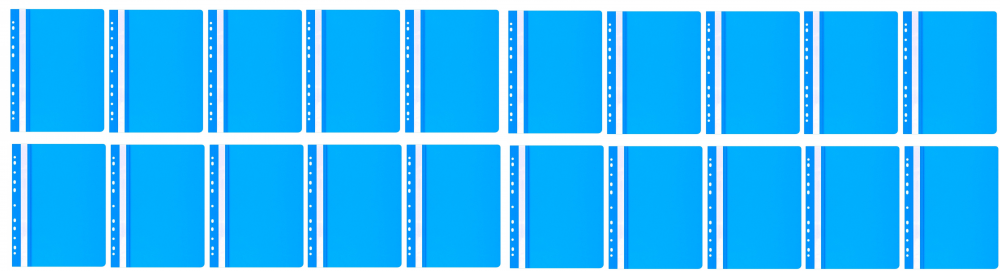 50x Skoroszyt plastikowy oczkowy Office Products, A4, do 200 kartek, niebieski