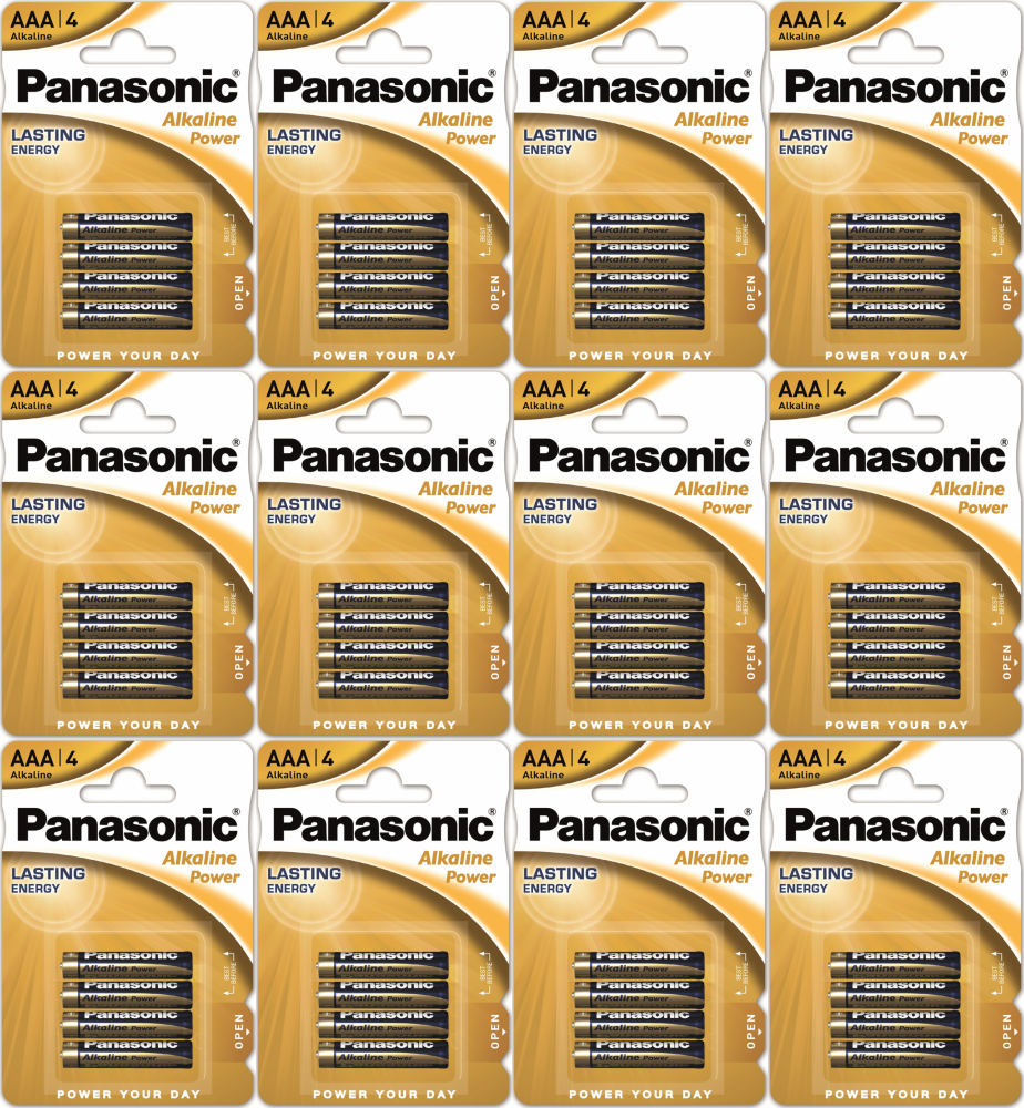 12x Bateria alkaliczna Panasonic Alkaline Power, AAA, 1.5V, LR03, 4 sztuki