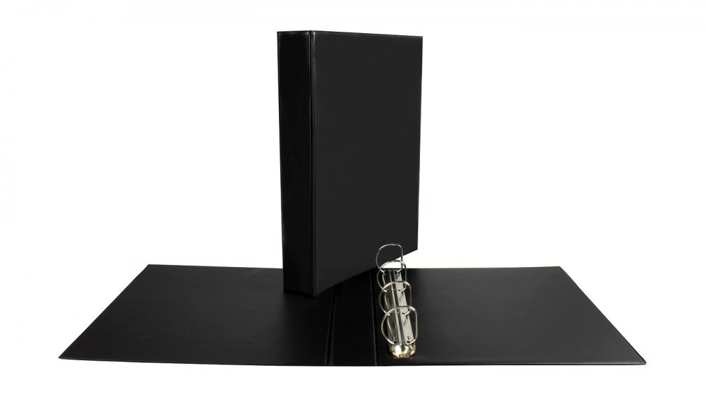 Segregator prezentacyjny Biurfol Panorama, A4, szerokość grzbietu 40mm, do 150 kartek, 4 ringi, czarny