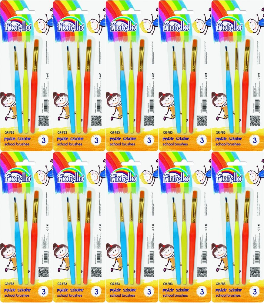 10x Pędzle GR-FB3 Fiorello, 3 sztuki