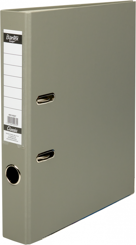 Segregator A4 Bantex Budget Classic, 50mm, do 350 kartek, szary