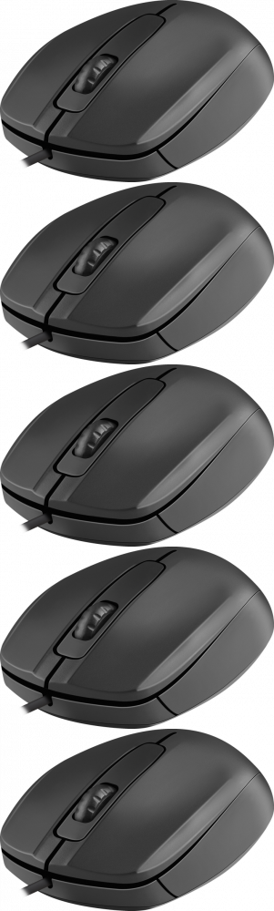 5x Mysz przewodowa Defender Alpha MB-507, cicha bezklikowa, 1000dpi, optyczna, czarny