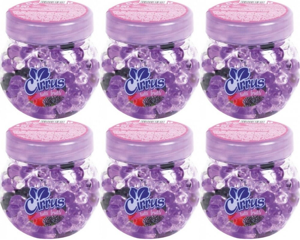 6x Odświeżacz powietrza Cirrus kulki, tutti frutti, żel, 150g