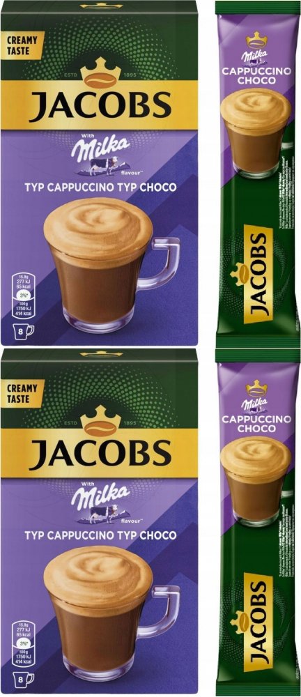 2x Kawa rozpuszczalna Jacobs Milka Cappuccino Schokolade, 8 torebek x 15,8g