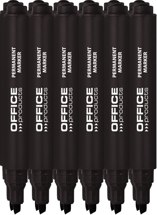12x Marker permanentny Office Products, ścięta, 5mm, czarny