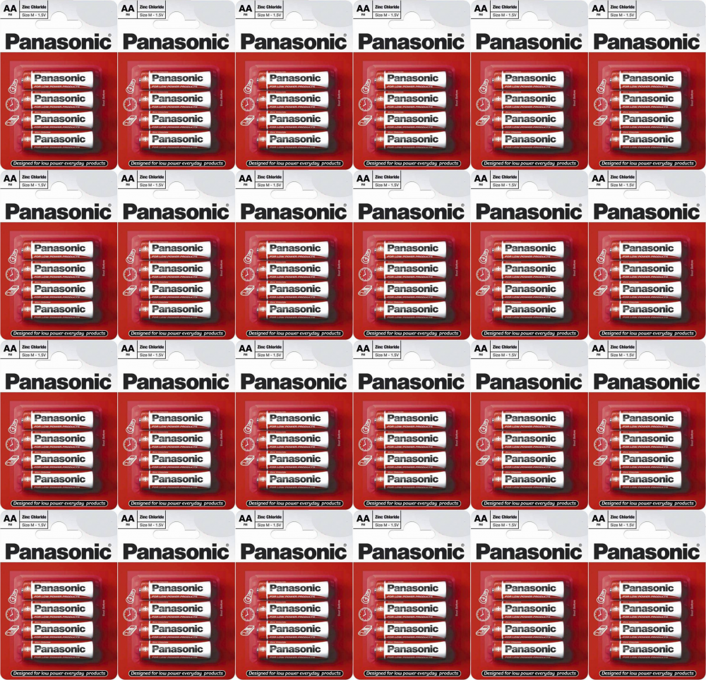 24x Bateria cynkowo-węglowa Panasonic, 1.5V, AA/R6, 4 sztuki