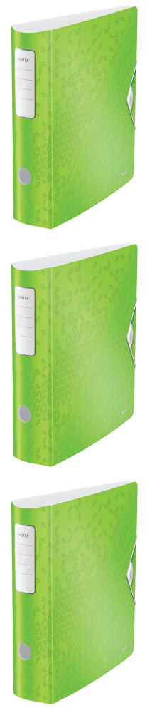 3x Segregator A4 Leitz 180° Active Wow, 82mm, do 500 kartek, zielony