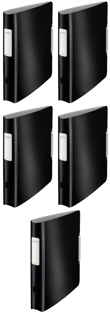 5x Segregator A4 Leitz 180° Active Style, 65mm, do 350 kartek, czarny