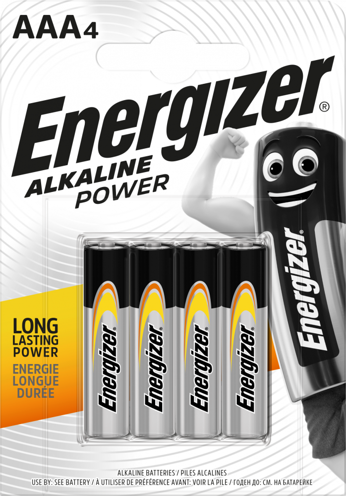 Bateria alkaliczna Energizer, AAA, 1.5V, LR03, 4 sztuki