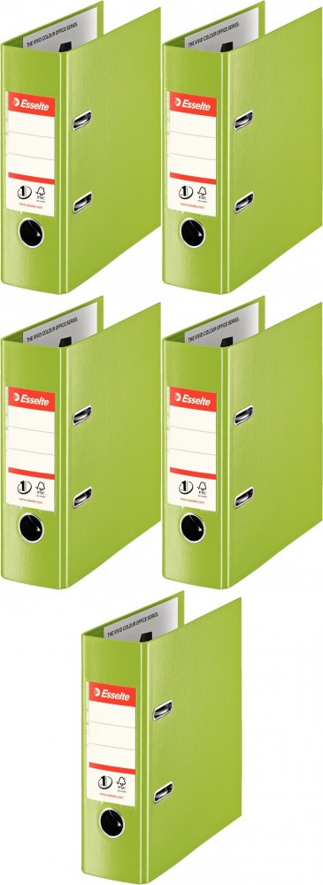 5x Segregator A5 Esselte No.1 Power, 75mm, do 500 kartek zielony