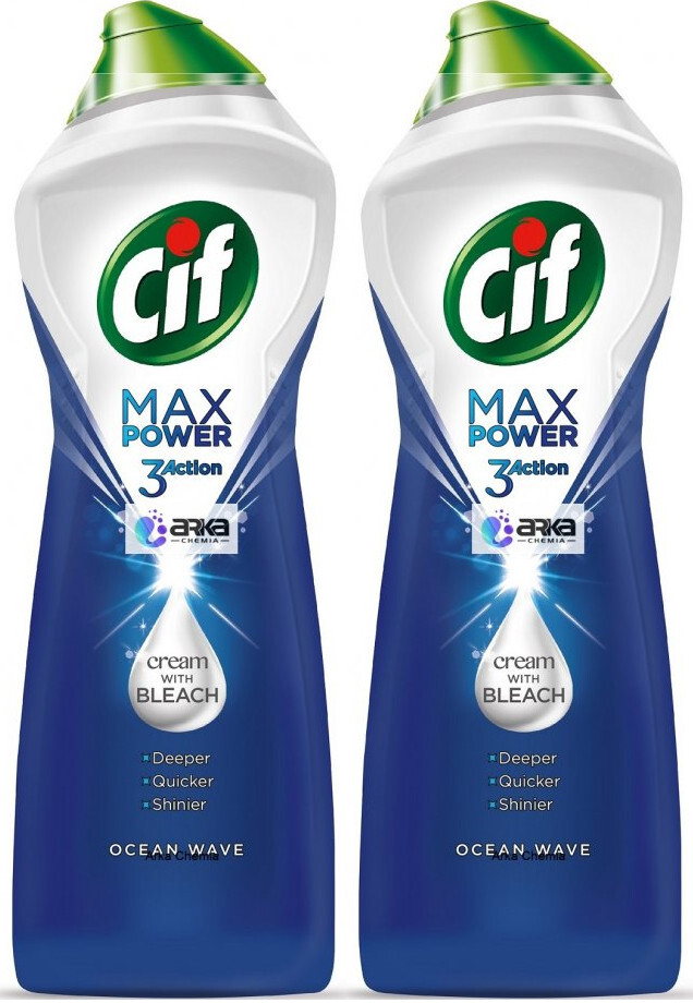 2x Mleczko do czyszczenia Cif Max Power Ocean Wave, 1001g