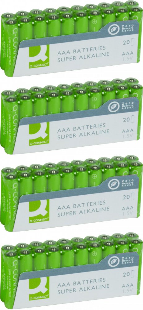 4x Bateria super-alkaliczna Q-Connect, AAA, LR03, 1.5V, 20 sztuk
