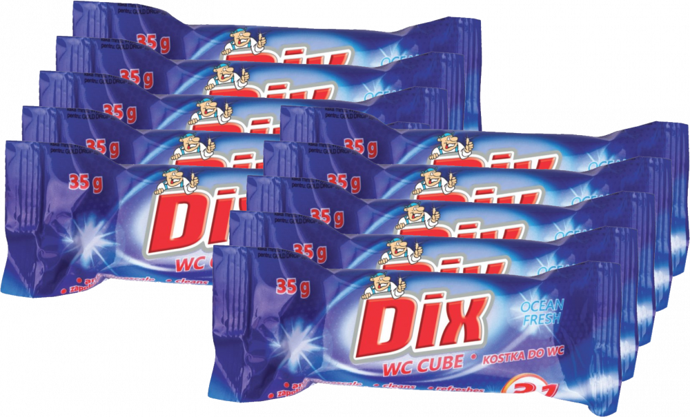 10x Kostka do WC Dix Gold Drop, zapas, morski, 35g