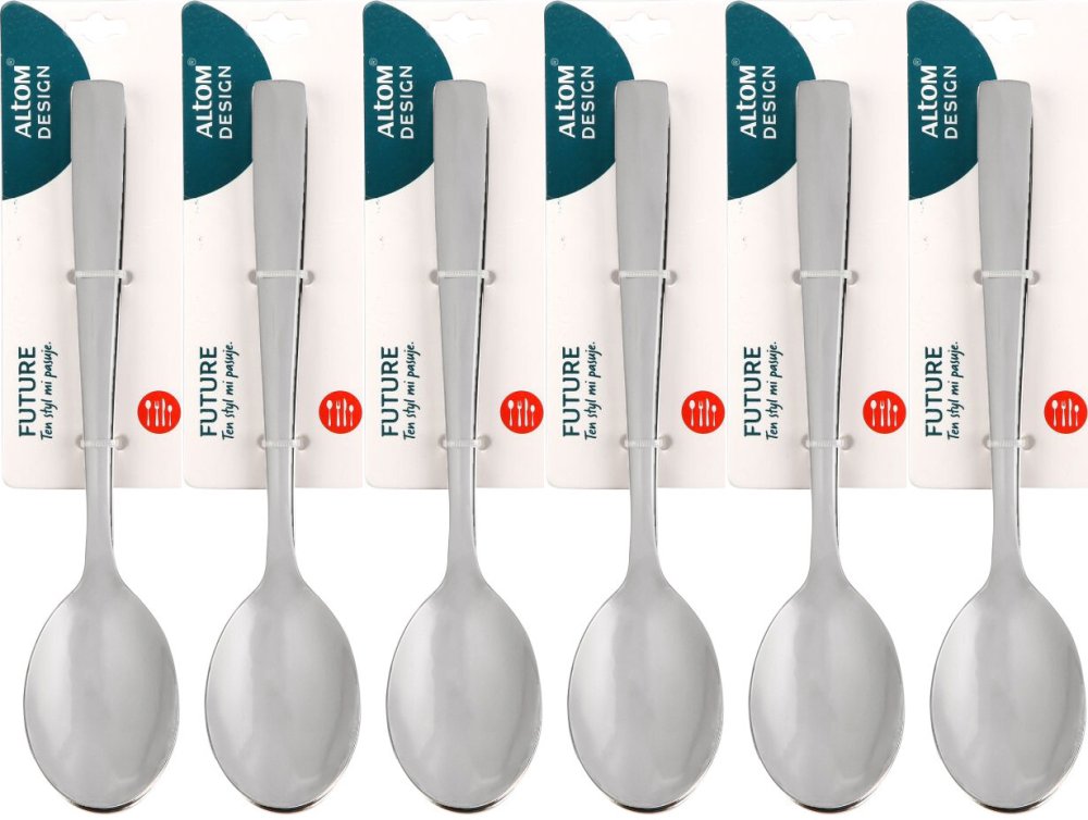 6x Łyżki Altom Design Future, 3 sztuki, blister, srebrny