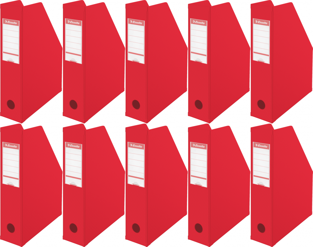 10x Organizer kartonowy na dokumenty Esselte Vivida, składany , A4, 70mm, do 700 kartek czerwony