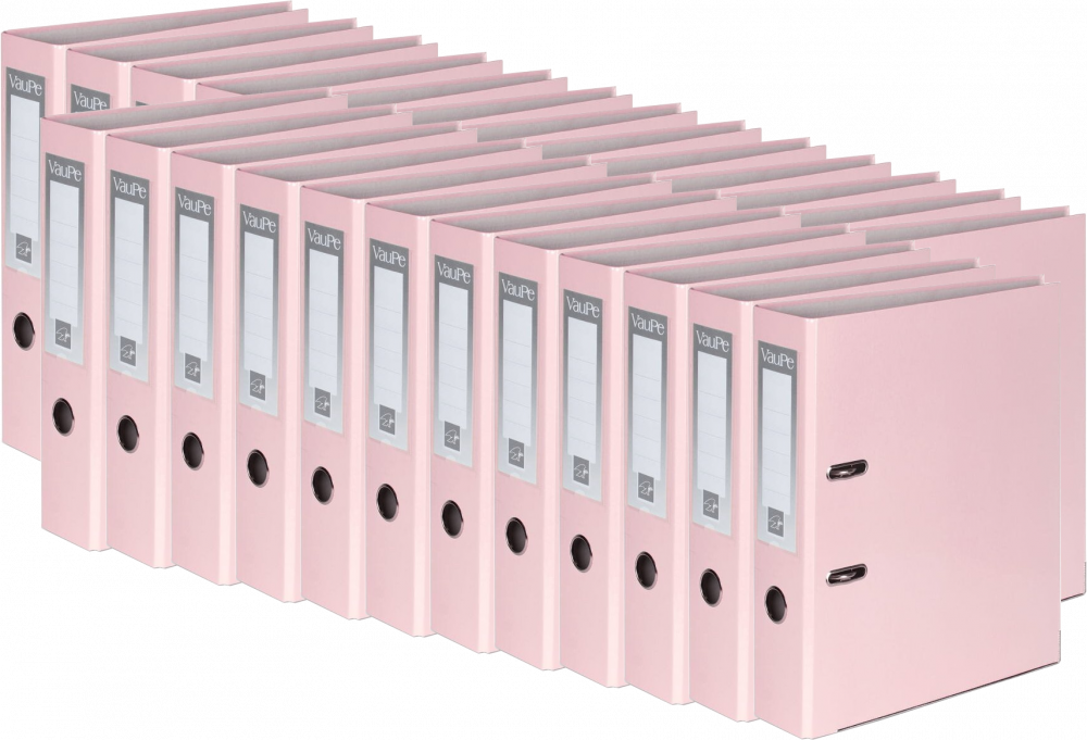 25x Segregator A4 VauPe FCK, szerokość grzbietu 75mm, do 500 kartek, różowy pastelowy