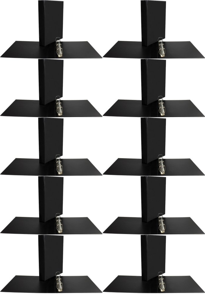 10x Segregator prezentacyjny Biurfol, A4, szerokość grzbietu 40mm, do 150 kartek, 4 ringi, czarny