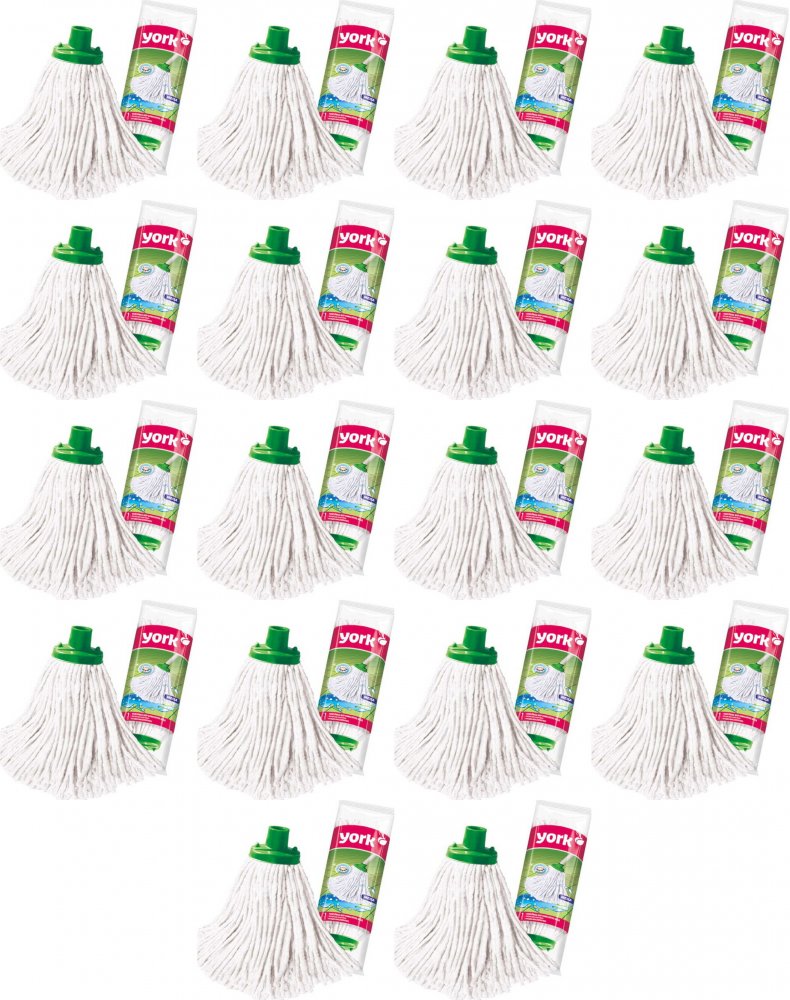18x Mop bawełniany York Mega, końcówka, biały
