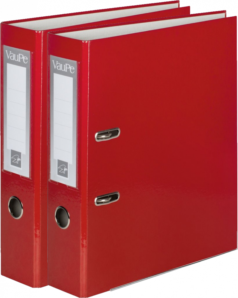 2x Segregator A4 VauPe FCK, 75mm, do 500 kartek, czerwony