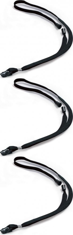 3x Taśma tekstylna z plastikowym klipsem Durable, 1x44cm, 10 sztuk, czarny