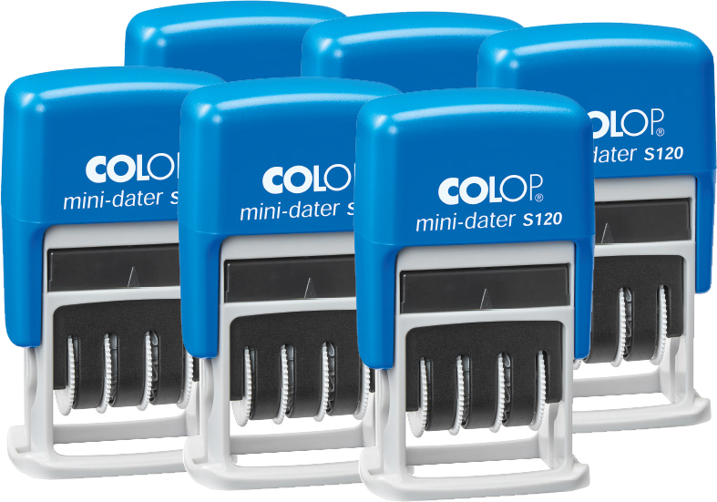 6x Datownik Colop Mini Printer S-120, wersja cyfrowa, wkład czarny