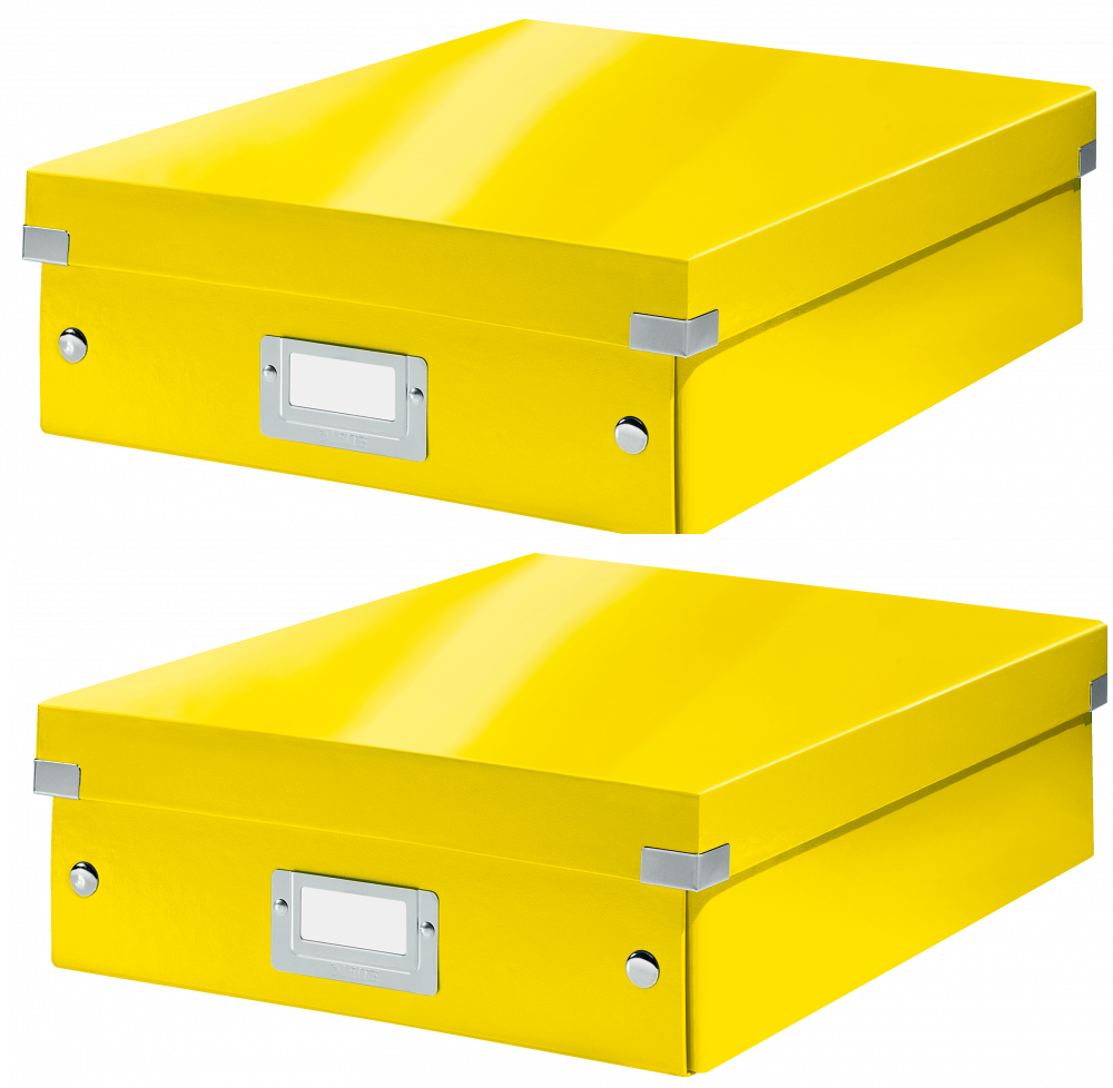 2x pudełko z przegródkami Leitz Click&Store Wow, 281x100x370mm, żółty