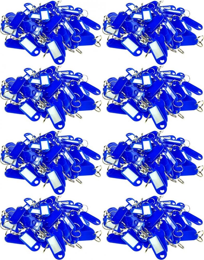 8x Zawieszki do kluczy Wisplast, jednostronne, 50 sztuk, niebieski