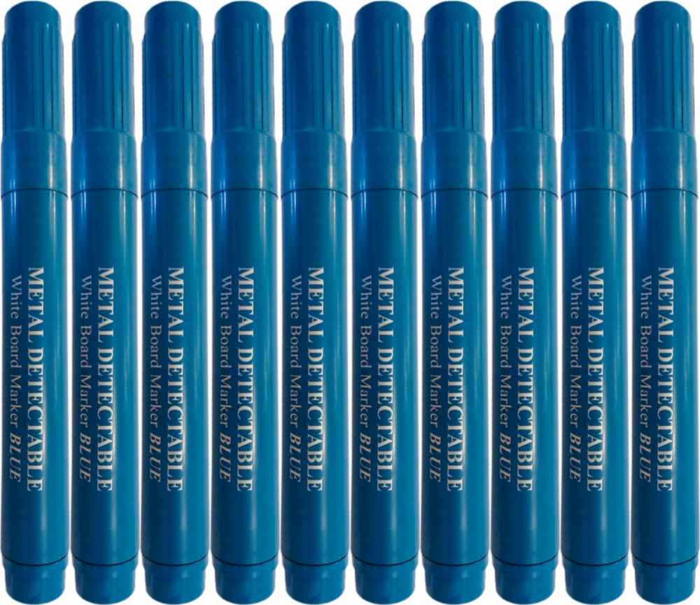 10x Marker ścieralny wykrywalny Prohaccp, okrągła, obudowa kolor niebieski, tusz niebieski