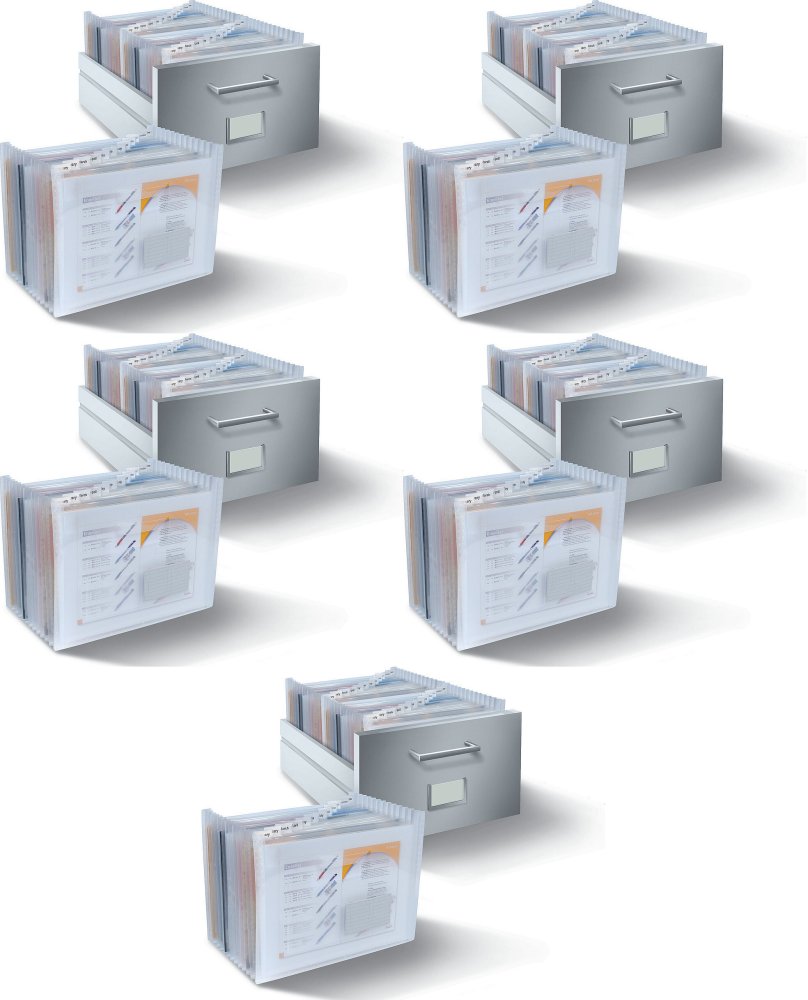 5x Organizer na dokumenty Pentel, system harmonijkowy, A4 13 kieszeni