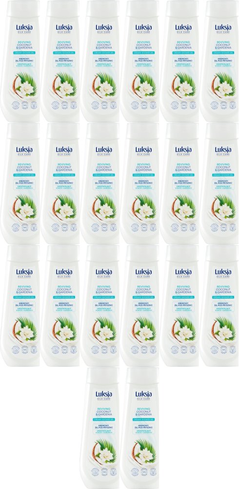 20x Żel pod prysznic Luksja Coconut, kokos i gardenia, 500ml