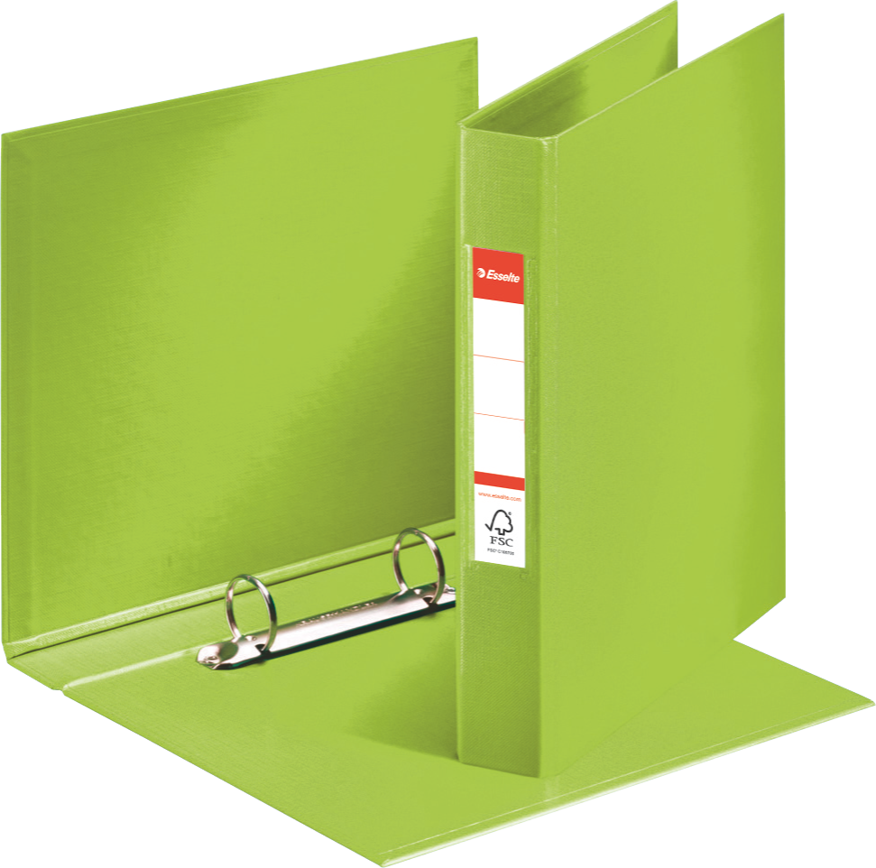 Segregator Esselte Vivida, A5, szerokość grzbietu 42mm, do 190 kartek, 2 ringi, zielony