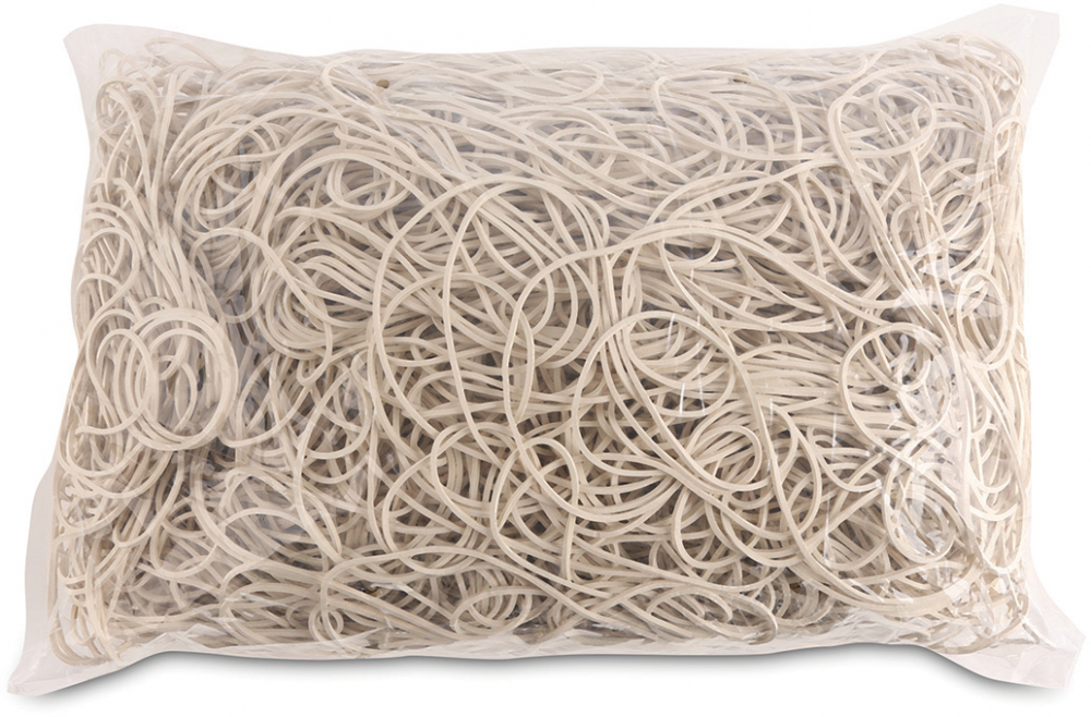 Gumki recepturki Office Products, 100mm, 1kg, biały